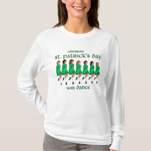 T-shirts Dança de Passo Irlandesa Celebra o Dia de São Patr
