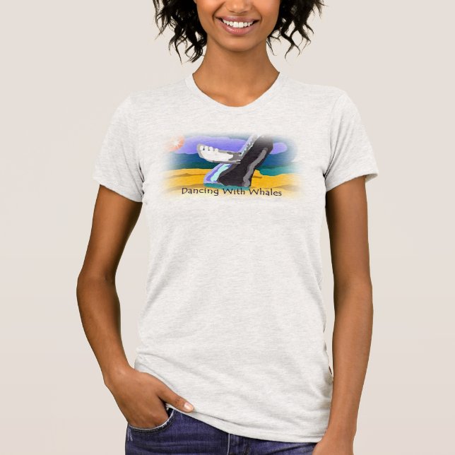 T-shirts Dançar Com Baleias Senhoras Bella Canvas Tee (Frente)