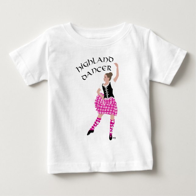T-shirts Dançarina das Terras Altas Rosa (Frente)