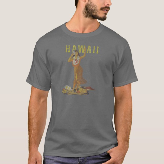 T-shirts Dançarino de Havaí Hula (Frente)