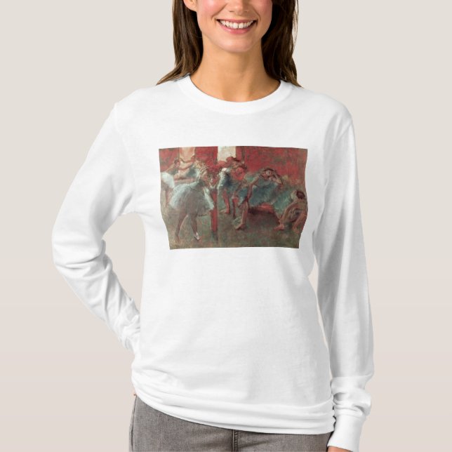 T-shirts Dançarinos de Edgar Degas | no ensaio, 1895-98 (Frente)
