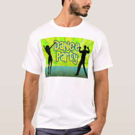 T-shirts Dance party, verde de néon/preto