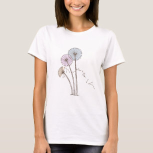 T-shirts Dandilion cronometra azul e de creme cor-de-rosa