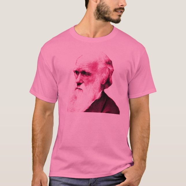 T-shirts Darwin cor-de-rosa (Frente)