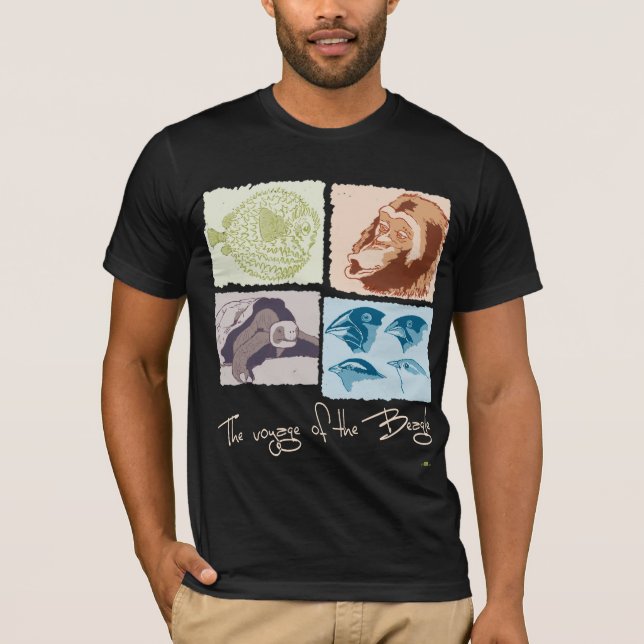 T-shirts Darwin, The Voyage of the Beagle (Frente)