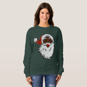 T-shirts das mulheres pretas de Papai Noel dos sequins a