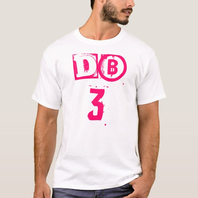 T-shirts dB3 - rosa quente no preto (Frente)