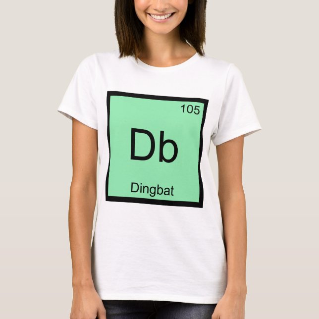 T-shirts Db - Símbolo de Elemento de Química Dingbat - Funn (Frente)