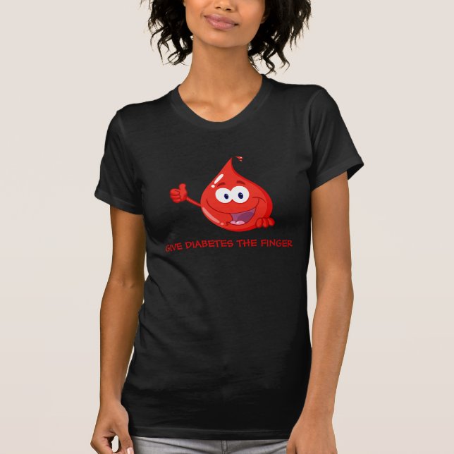 T-shirts Dê a diabetes o dedo (Frente)