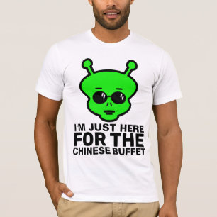 T-SHIRTS DE ALIENÍGENA DE BUFET CHINÊS