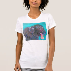 T-Shirts de Arte de Cachorro Revestido Plana Preto