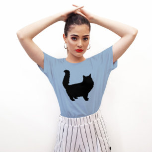 T-SHIRTS DE ARTE NEGRA DE GATO SILHOUETTE