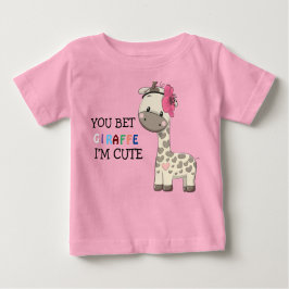 T-Shirts de Bebê, Girafa Rosa Personalizada