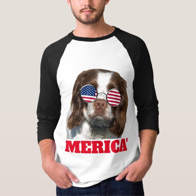 T-Shirts de Cachorro Patriótico (Frente)