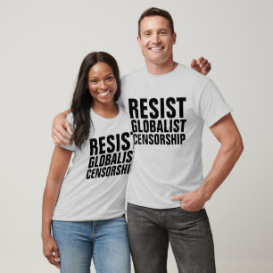 T-shirts DE CENSURA, RESISTEM À CENSURA GLOBALISTA