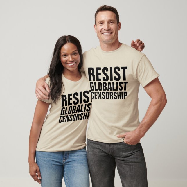 T-shirts DE CENSURA, RESISTEM À CENSURA GLOBALISTA (Unissex)