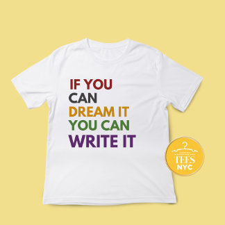 T-shirts de citação do escritor caem em cores
