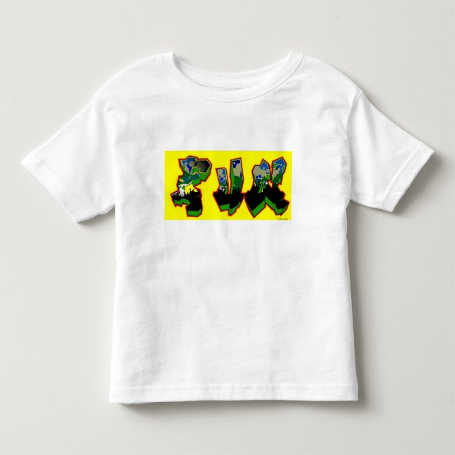 T-Shirts de crianças com manchas compridas e diver (Frente)