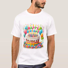 T-Shirts de Feliz Aniversário Personalizadas do Za
