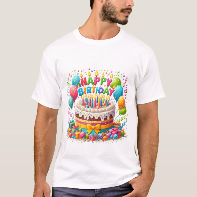 T-Shirts de Feliz Aniversário Personalizadas do Za (Frente)