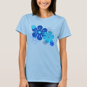 T-Shirts de Gal Tropical de Chuva Flor