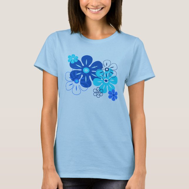 T-Shirts de Gal Tropical de Chuva Flor (Frente)