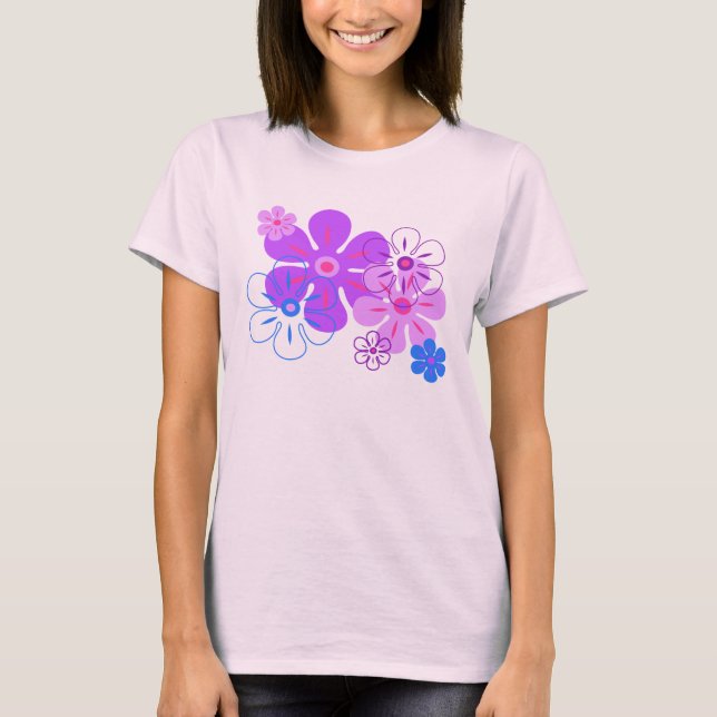 T-Shirts de Gal Tropical de Chuva Flor (Frente)