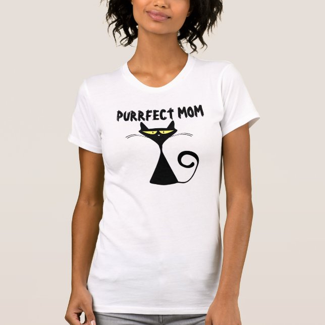T-shirts de gato engraçadas com dia de as mães (Frente)