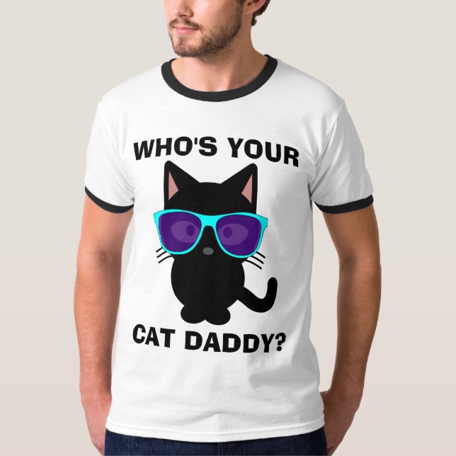 T-shirts de gato engraçadas, PAI CAT (Frente)