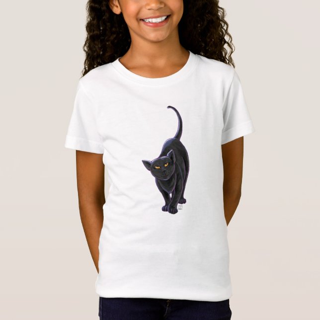 T-Shirts de Gato Negro (Frente)