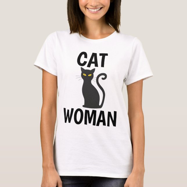 T-shirts de gatos engraçadas para a MULHER CAT (Frente)