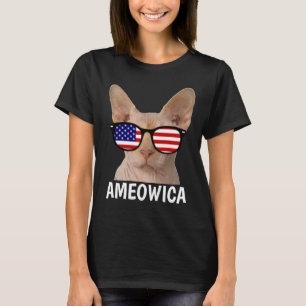 T-shirts de gatos patrióticos, Sphynx, AMEOWICA