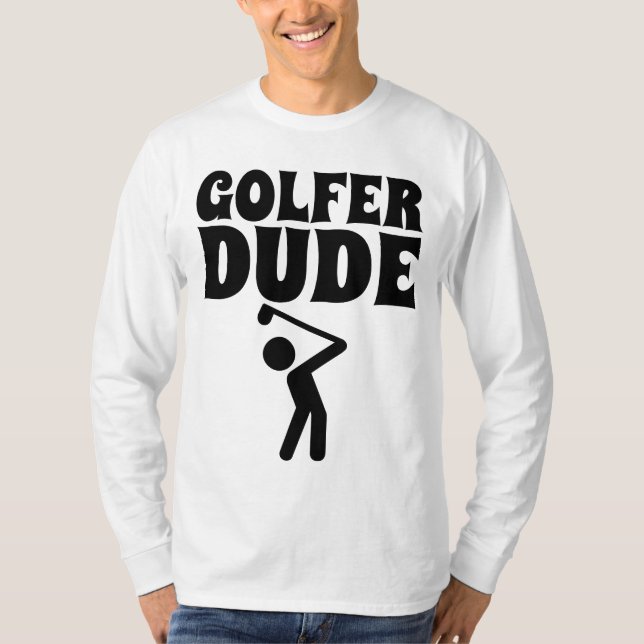 T-SHIRTS DE GOLFE PARA HOMENS, GOLFER DUO (Frente)