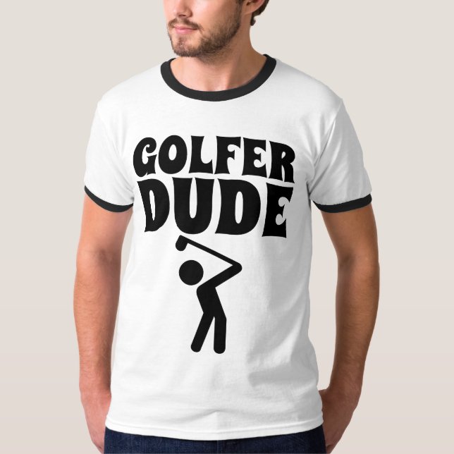 T-SHIRTS DE GOLFE PARA HOMENS, GOLFER DUO (Frente)
