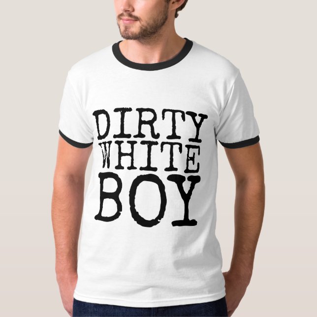 T-SHIRTS DE HOMENS BRANCOS SUJOS (Frente)