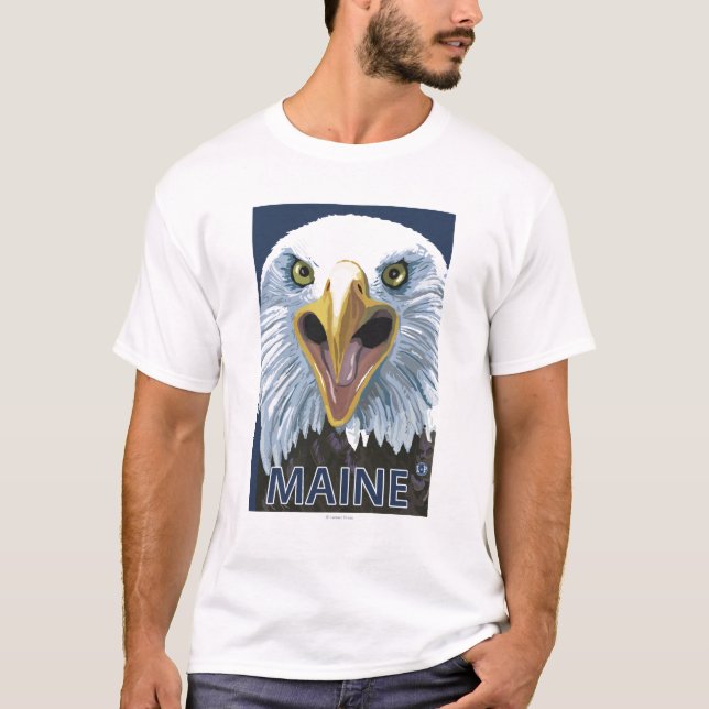 T-shirts De MaineEagle fim acima (Frente)