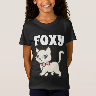 T-SHIRTS DE MENINAS MULHERES DE GATO DE FOXY