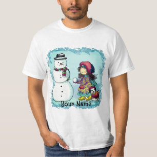 t-shirts de moça de neve