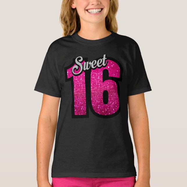 T-shirts DE NASCIMENTO DE 16 MENINAS DOCES (Frente)