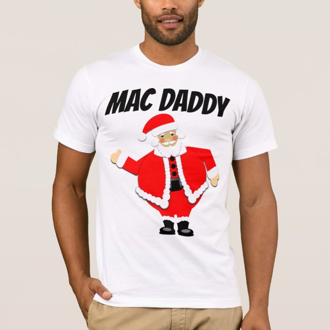 T-SHIRTS DE NATAL DOS HOMENS, PAI MAC (Frente)