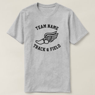 T-shirts de nome da equipe de rastreamento e campo