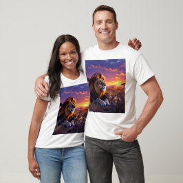 T-shirts de orgulho sunset do pai Lion