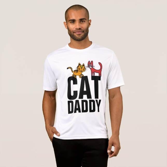 T-shirts de PAIS engraçadas com PAI de CAT (Frente Completa)