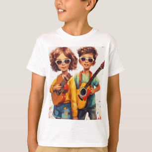 T-Shirts De Pescoço De Algodão Curto Com Capa Curt