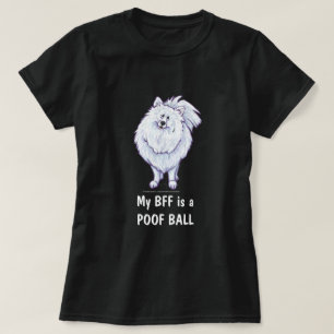 T-Shirts de Poofball BFF da Pomerânia Branca