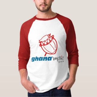 T-shirts De Raglan básico da Capa de Ghana Music.com 3/4