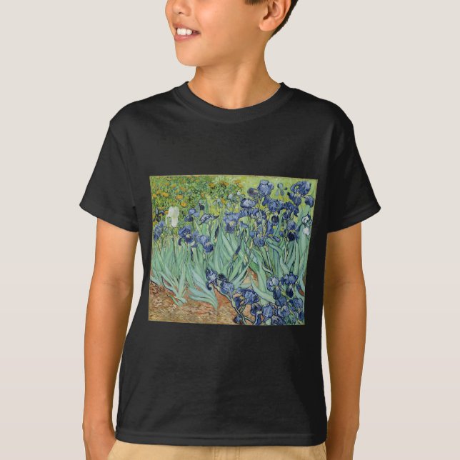 T-shirts De Van Gogh vida ainda: Vaso com íris (Frente)