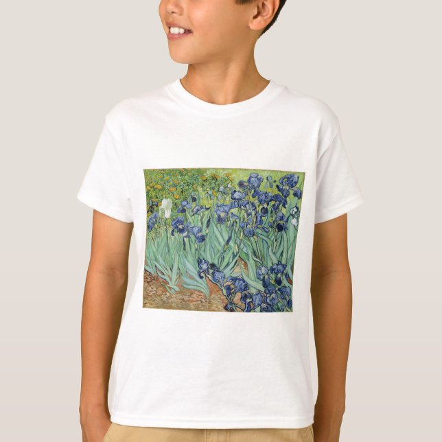 T-shirts De Van Gogh vida ainda: Vaso com íris (Frente)
