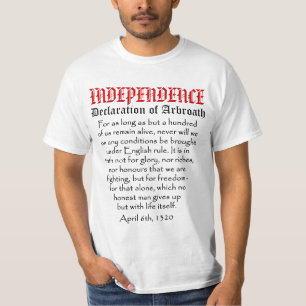 T-shirts Declaração do T escocês da independência de