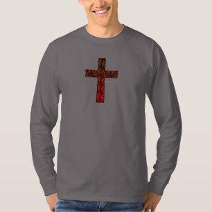 T-SHIRTS DEFINIÇÃO ALTA, CRUZ CRISTÃ FLAMEJANTE